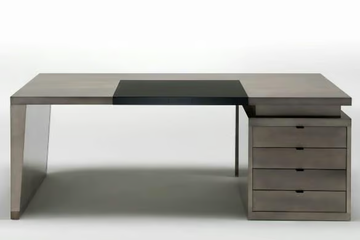 ANDREWS - Wooden writing desk with bookcase by HUGUES CHEVALIER - view 3